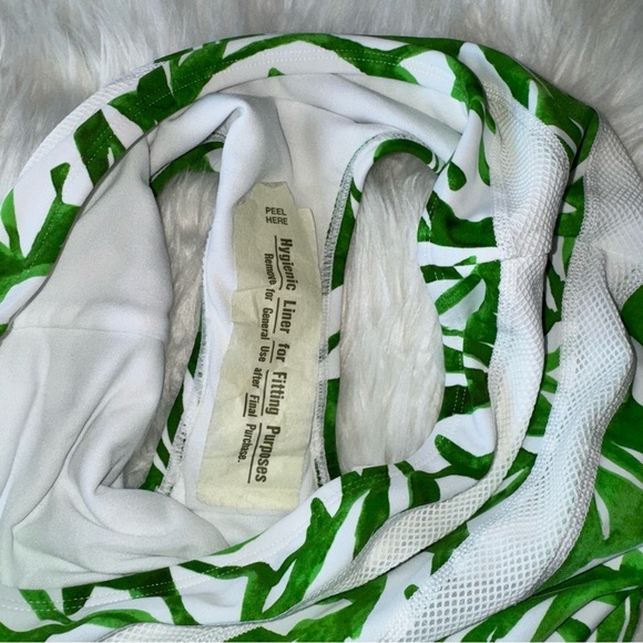 Athleta White and Green High Waisted Full Coverage Bikini Bottom Lycra UPF 50 M - Picture 5 of 10